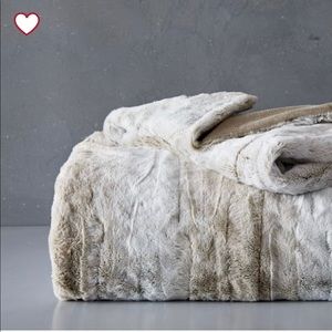 West Elm NWT Faux Fur Leopard Ombre Throw